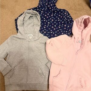 Primark Hooded Zip Sweatshirts - Pink, Gray, Navy Floral
